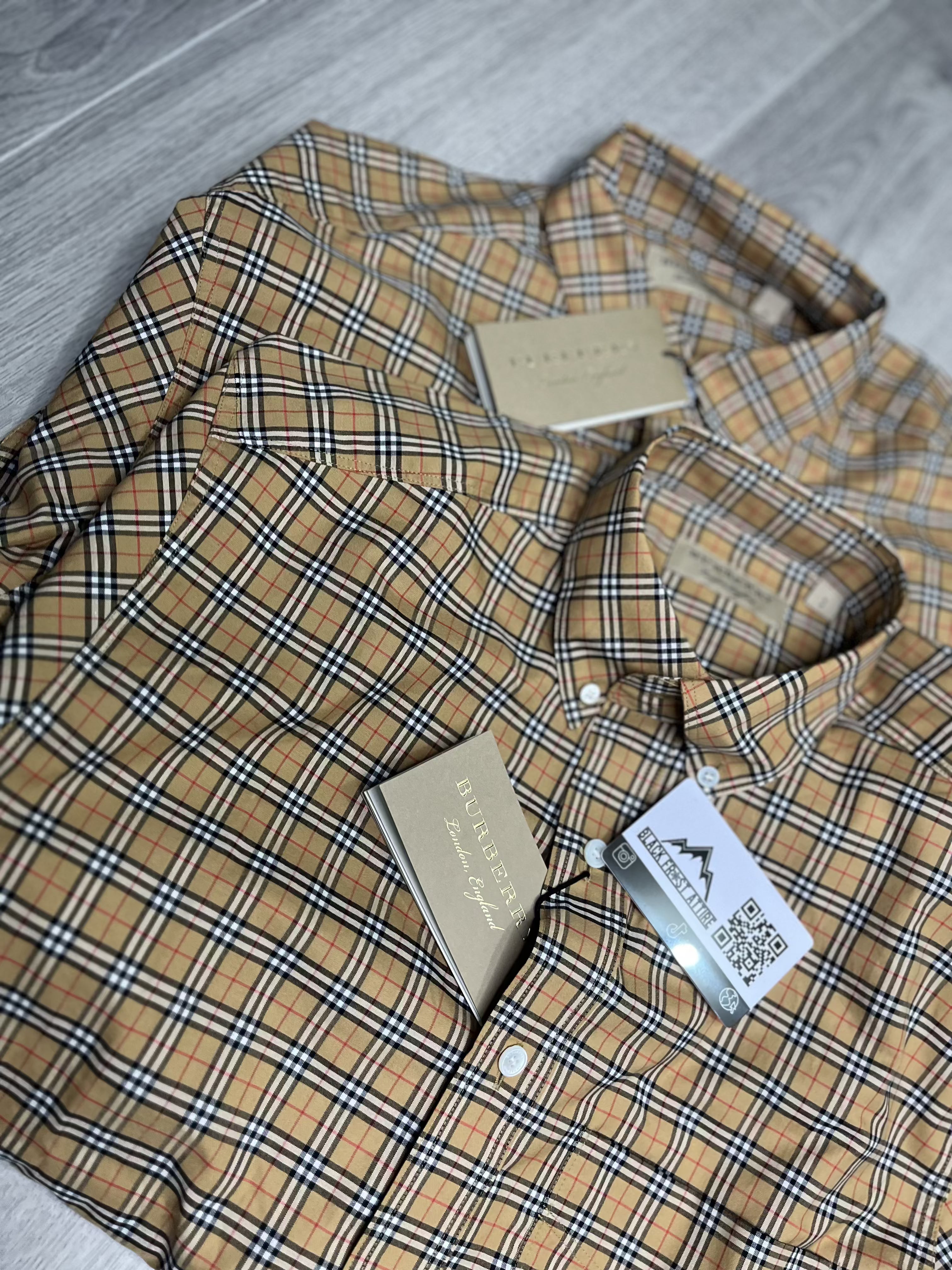 Burberry Shirt Mens, Two Beige Checked Shirts