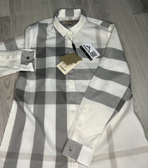 Burberry Shirt Mens, White Somerton